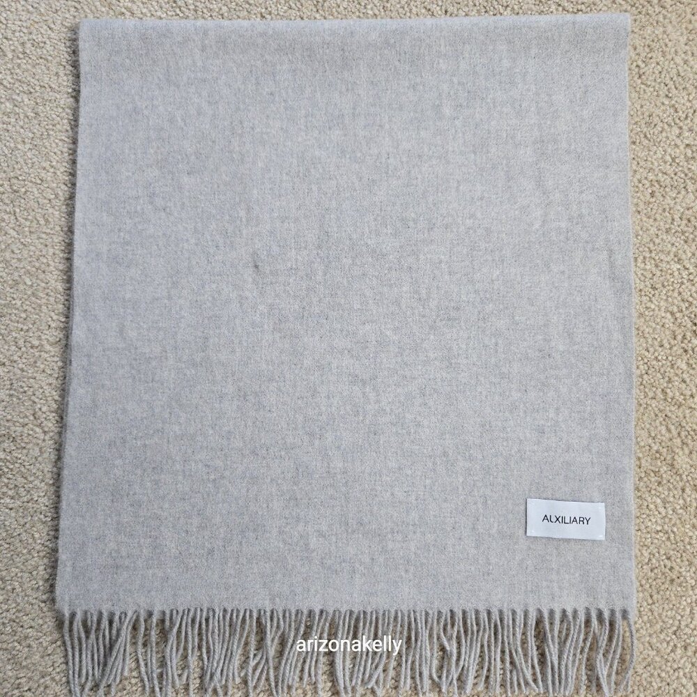 NWOT Alxiliary Cashmere Scarf Light Grey Aritzia - Picture 9 of 12